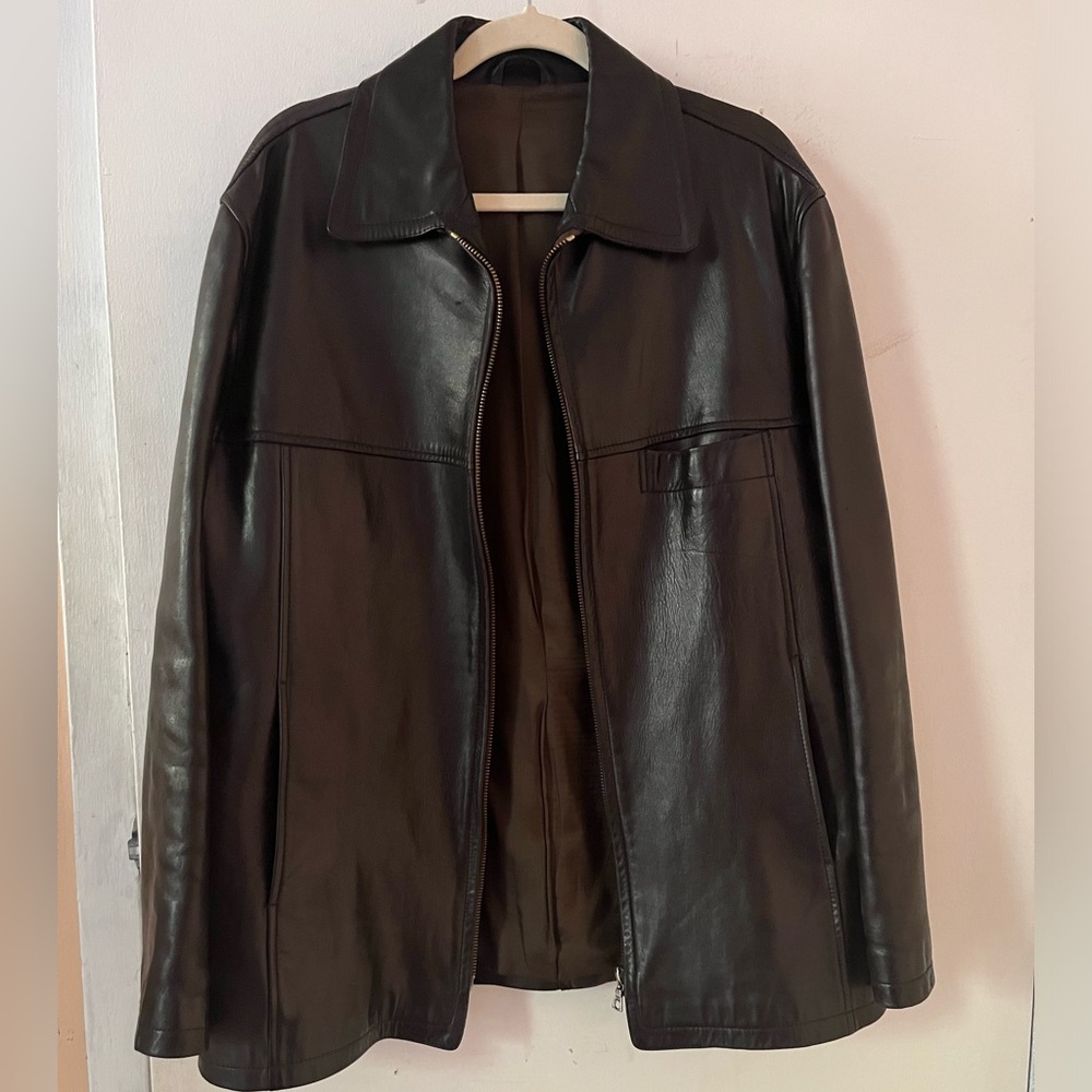 Prada black leather jacket